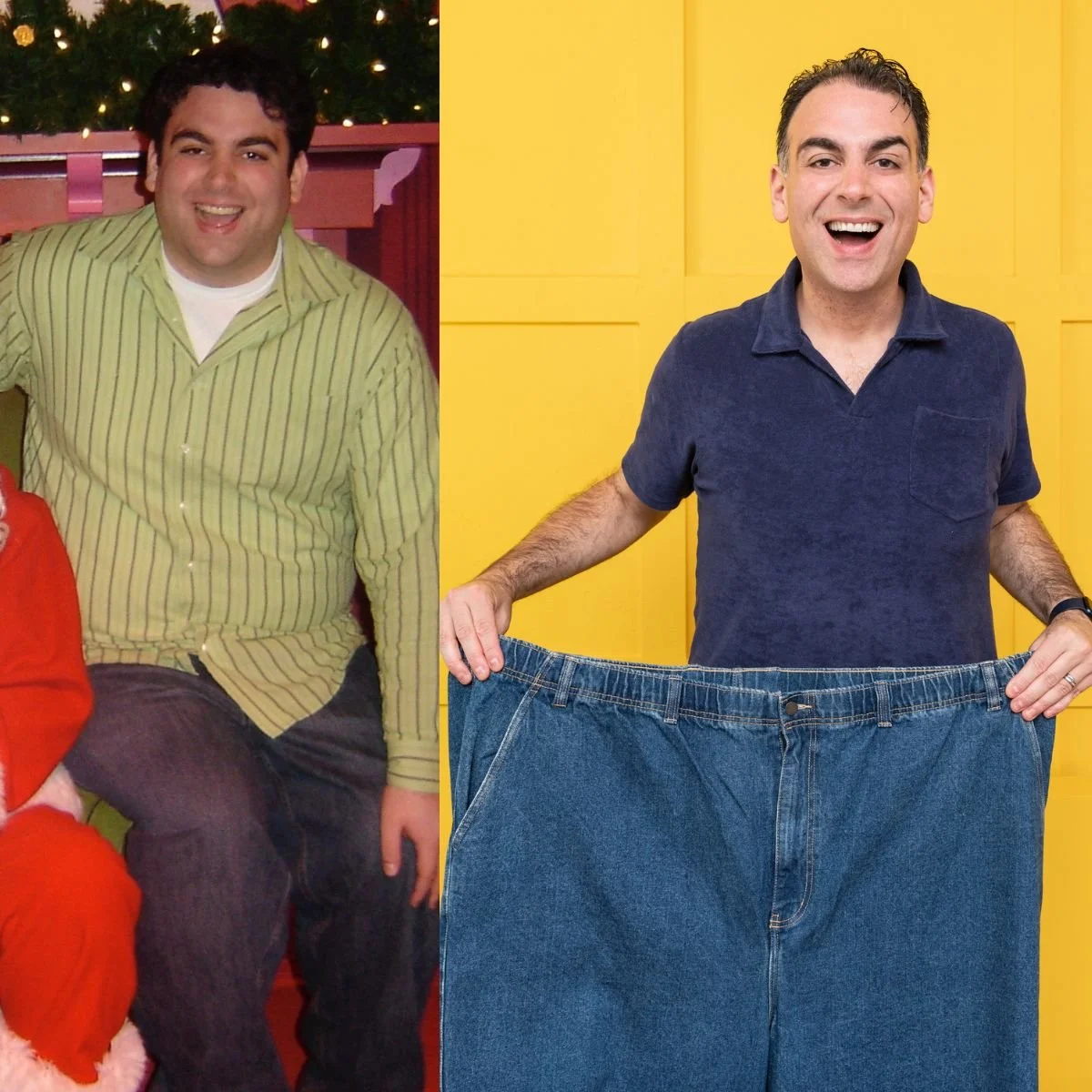 Two photos of same person side by side.