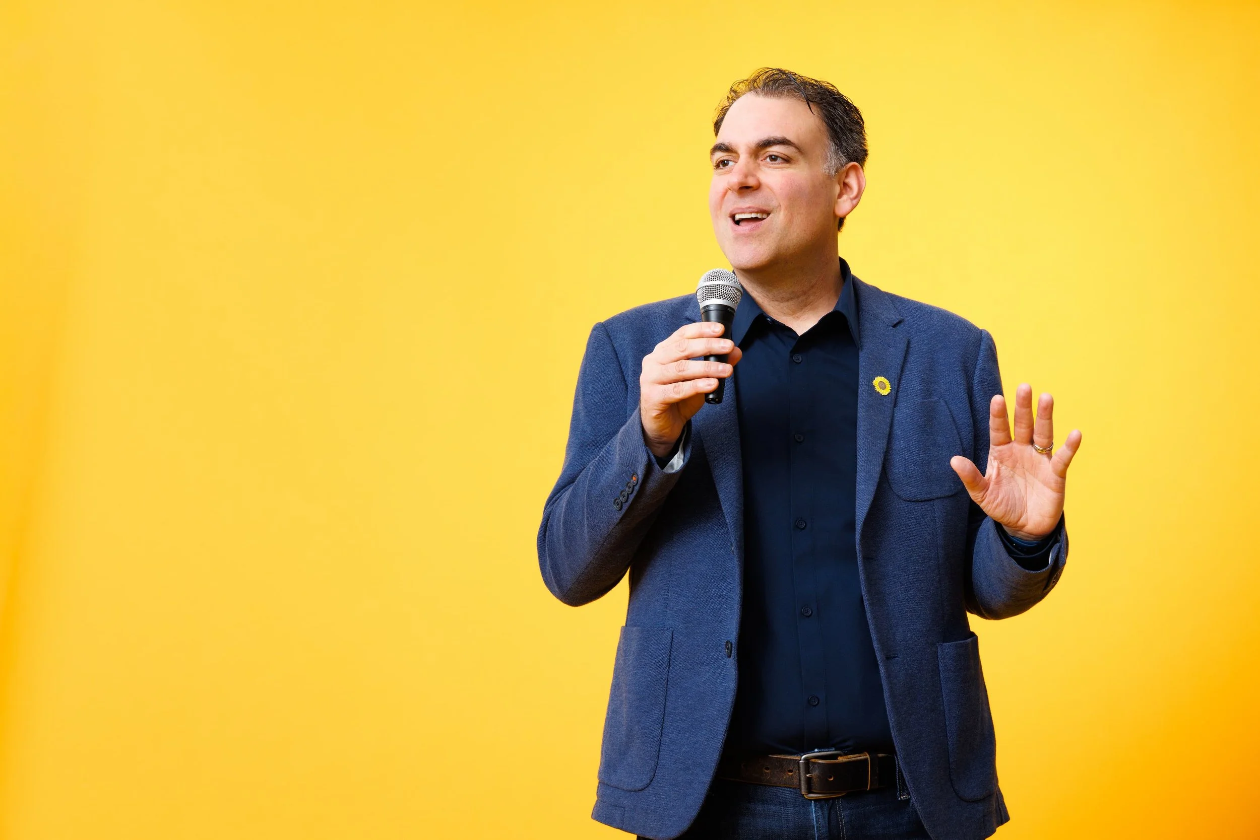 Man holding microphone.