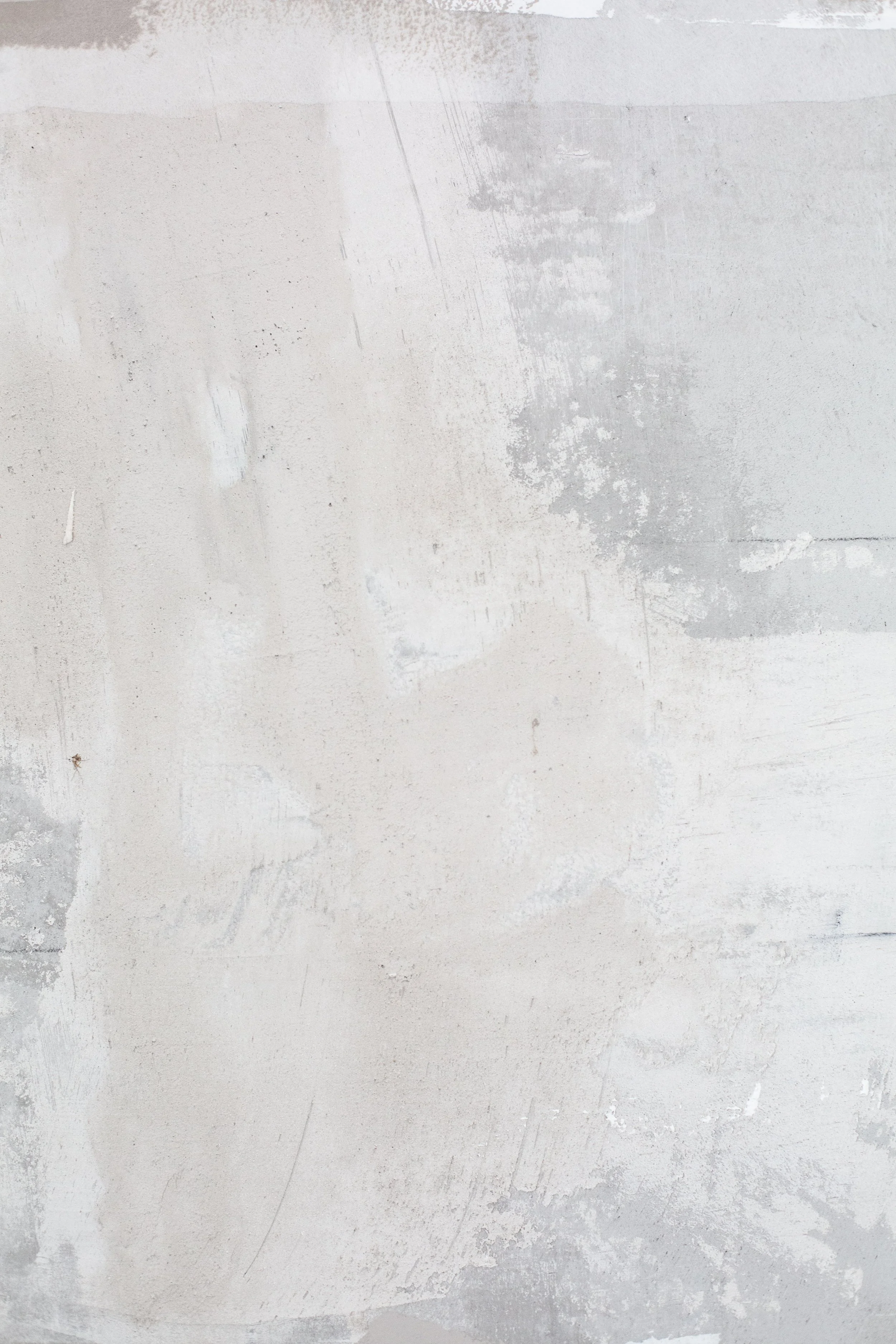 A light-colored wall with patches of peeling paint and texture variation.