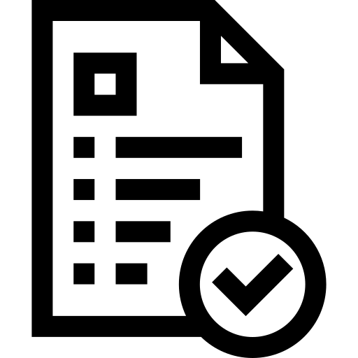 A black and white illustration of a checklist