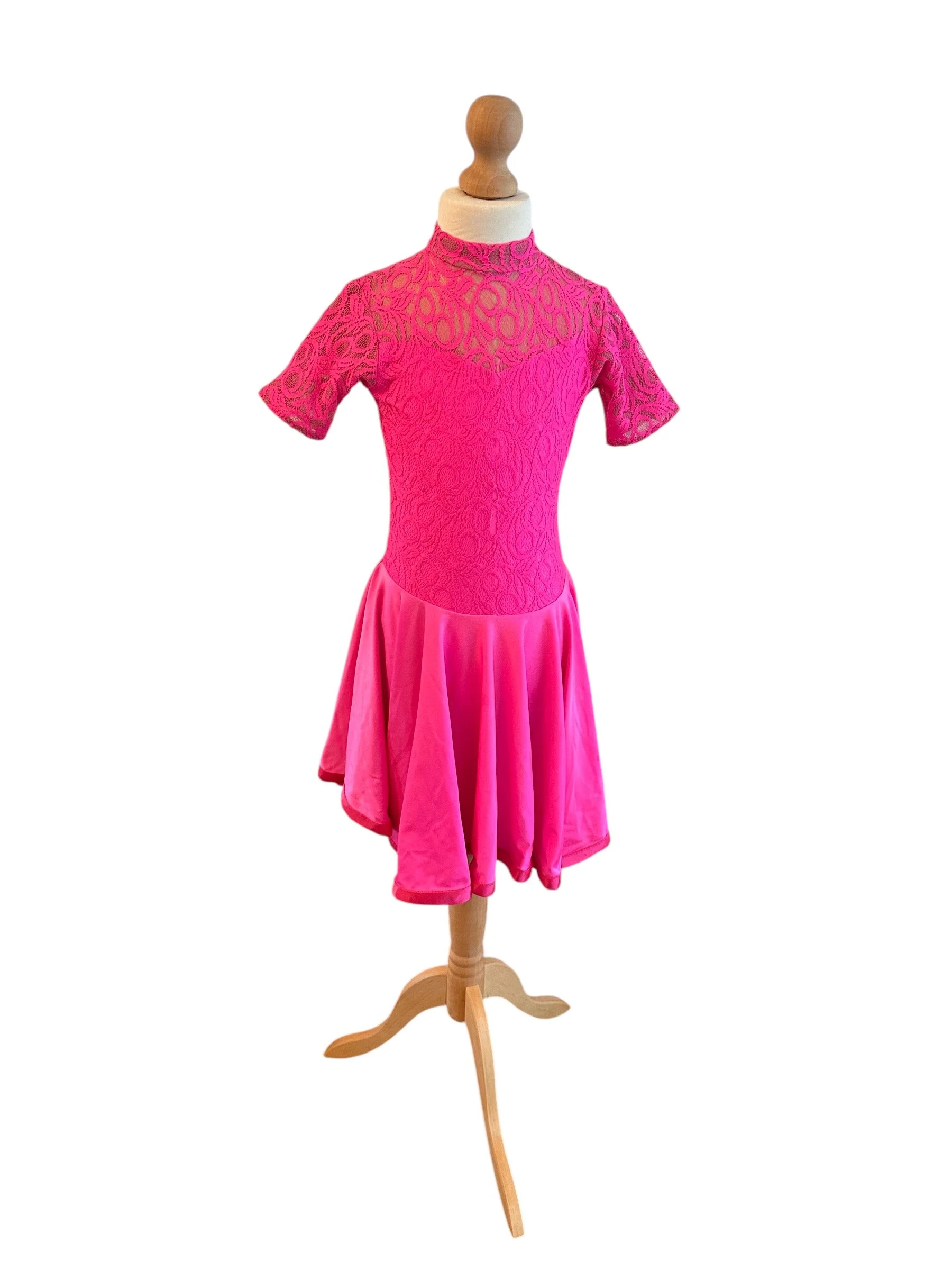 Pink Lace Practice Latin Dress