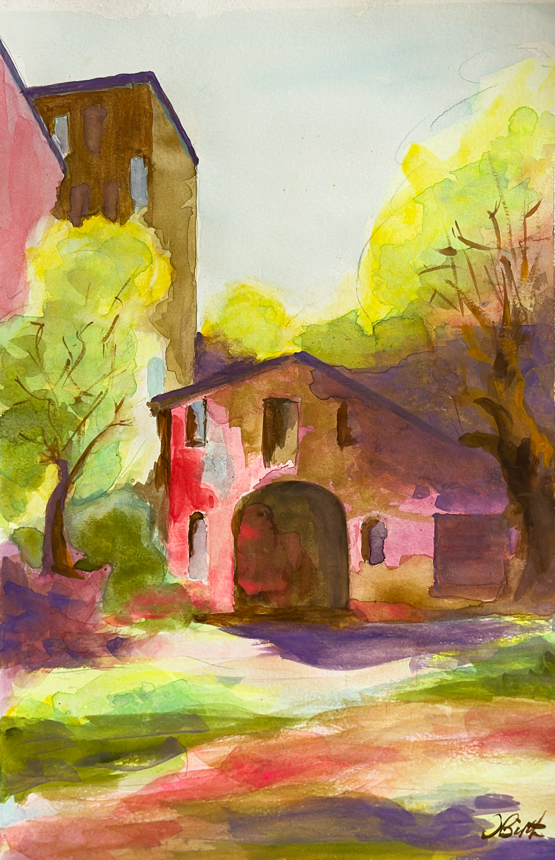 Industrial Building I
Watercolor on paper 18"x12"