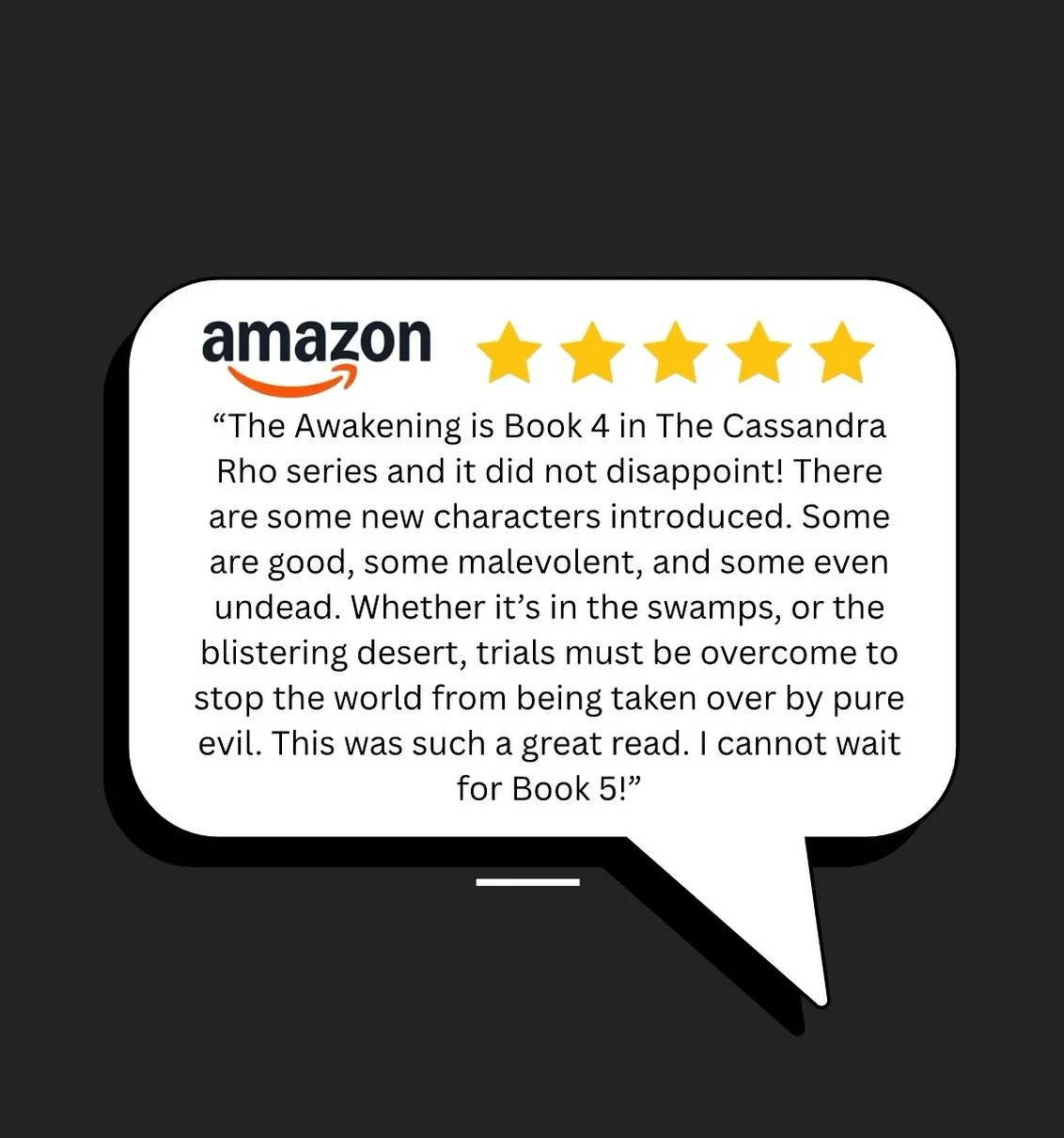 ⭐️⭐️⭐️⭐️⭐️

Like what you&rsquo;re reading?!?

Leave a review over on Amazon! 

Thank you Shanna for your positive review, I hope to have more content for you in the future!!

#AuthorLife #CassandraRho #TheAwakening #Book #FantasyBooks #MagicAndMyste