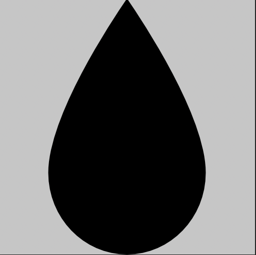 A black flame icon on a light gray background.
