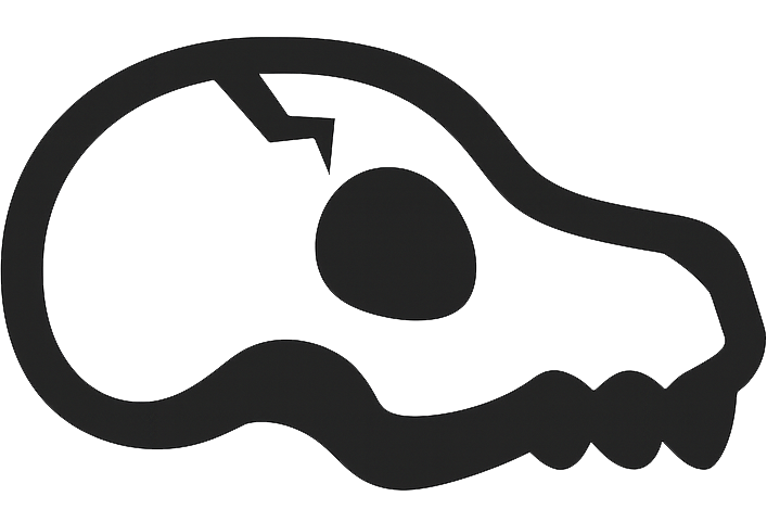 Icon of a cracked canine skull