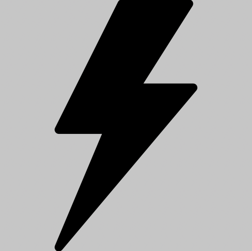 Black lightning bolt symbol on a gray background.