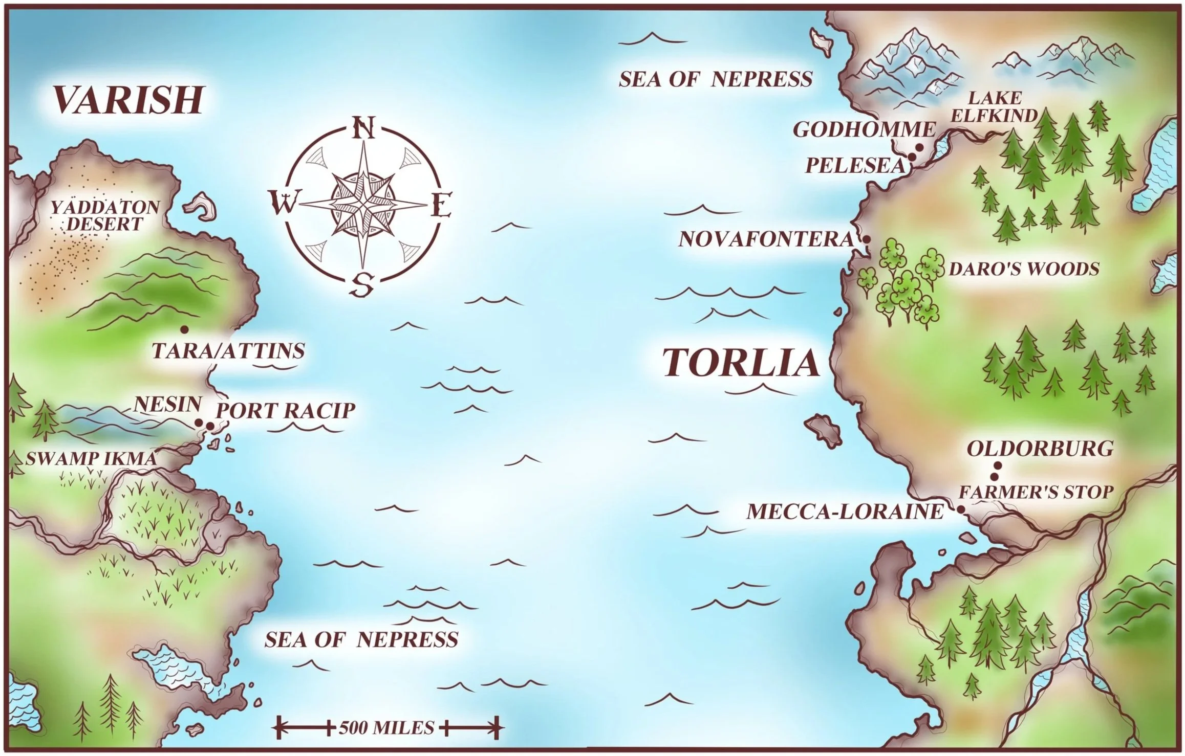 Map of Valish and Torlia