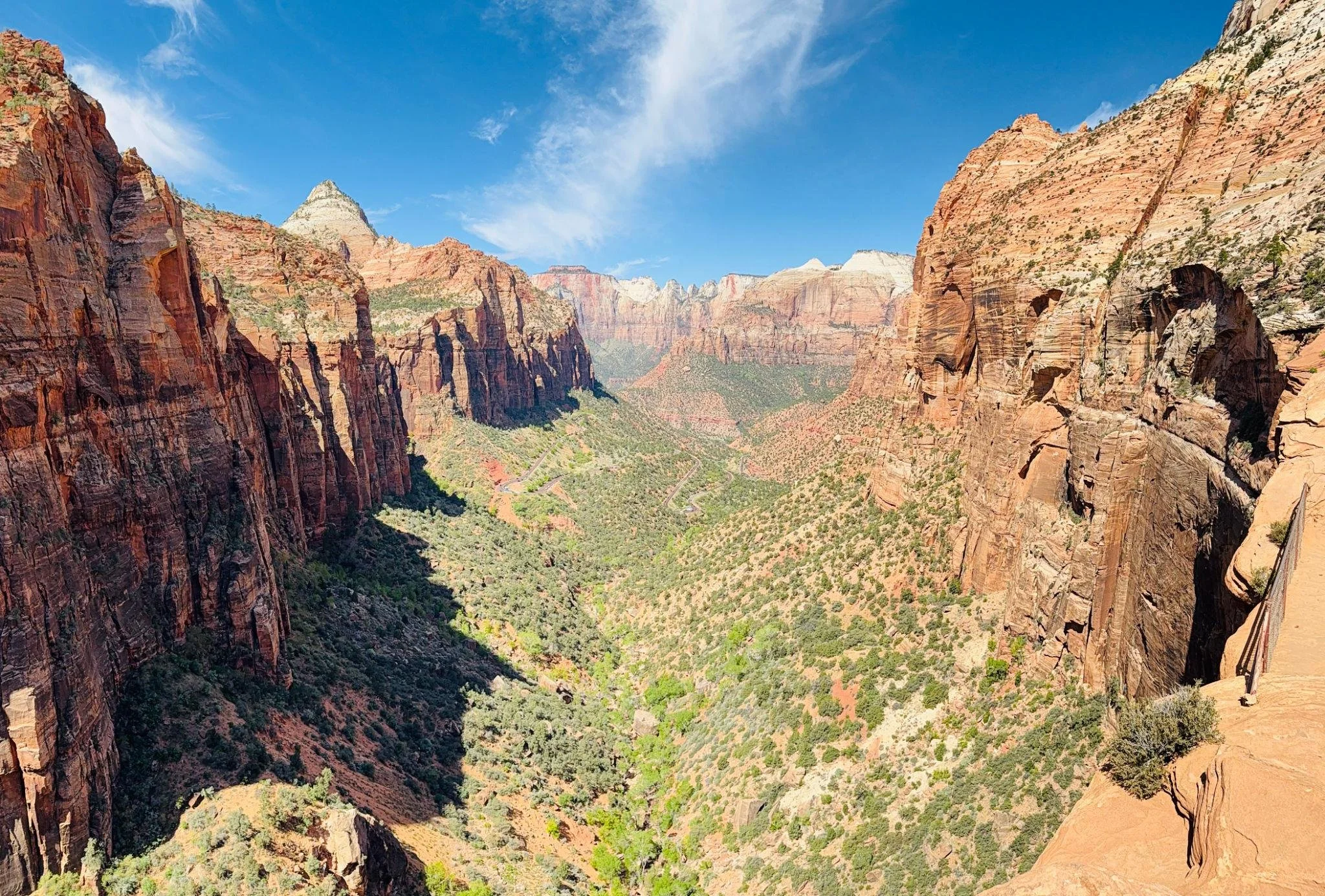 Scenic view from Canyon Overlook Trail in Zion National Park Utah