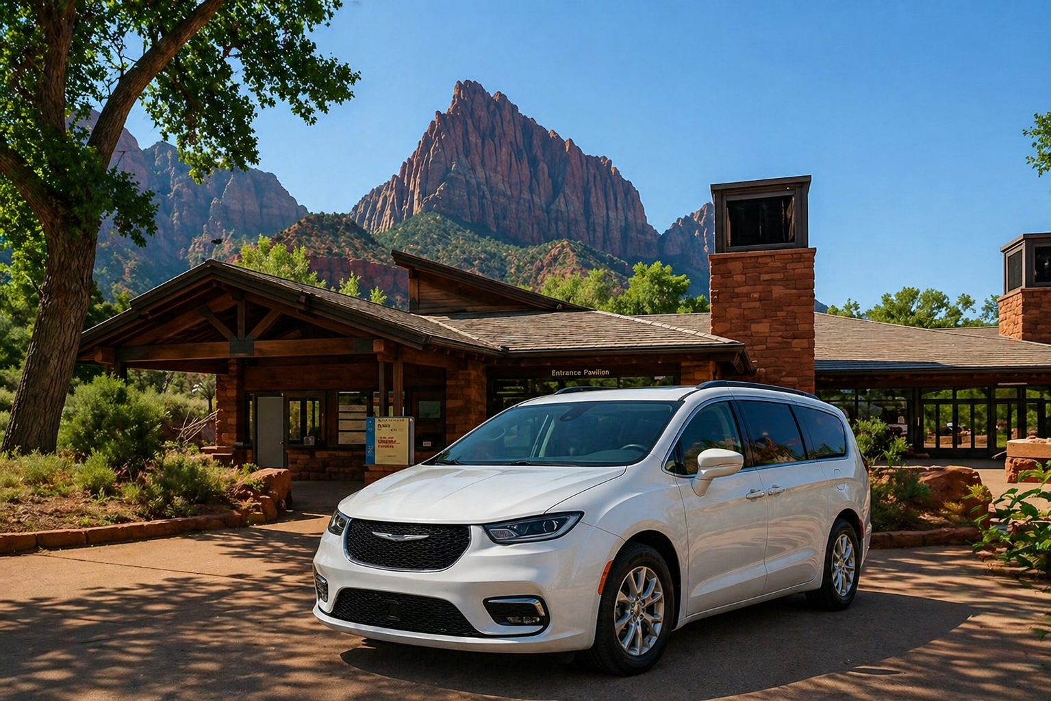 Car rental near Zion National Park entrance in Springdale Utah
