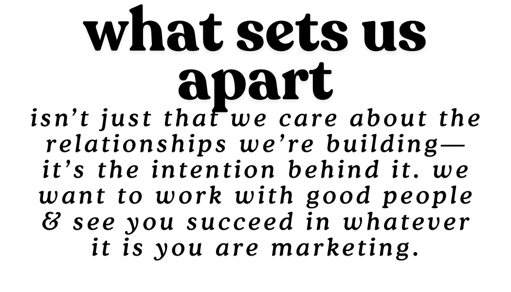 Inspirational quote about relationships and marketing in black bold and italicized text on a white background.