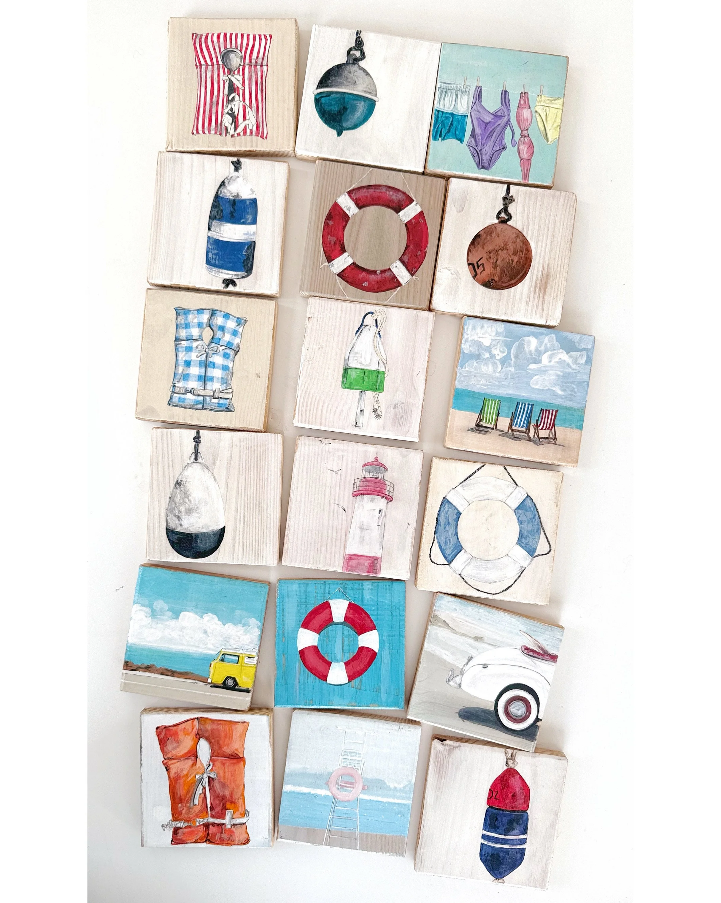 Salvaged wood hand painted art quilts