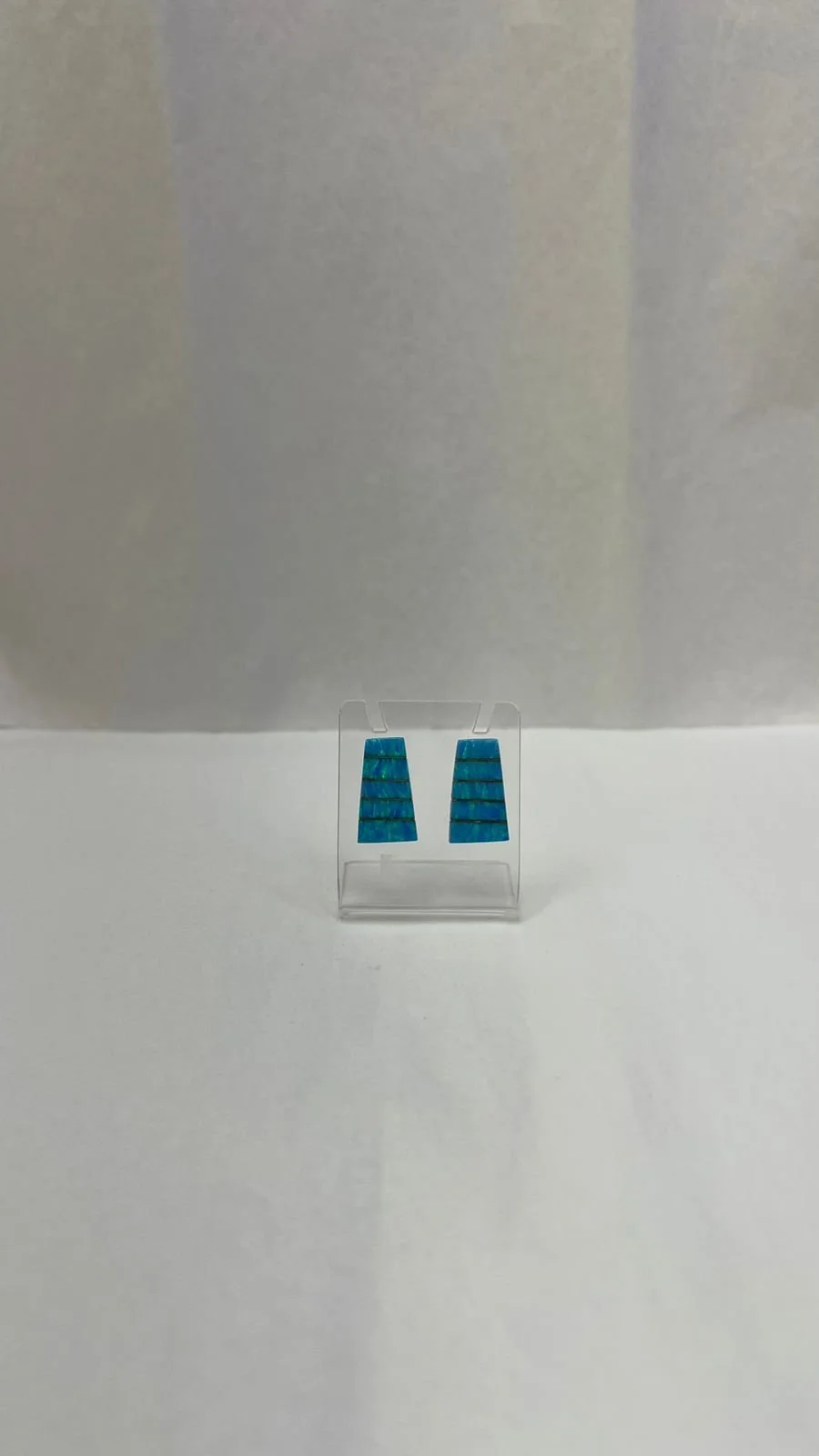 Light Blue Fire Opal Earrings Post