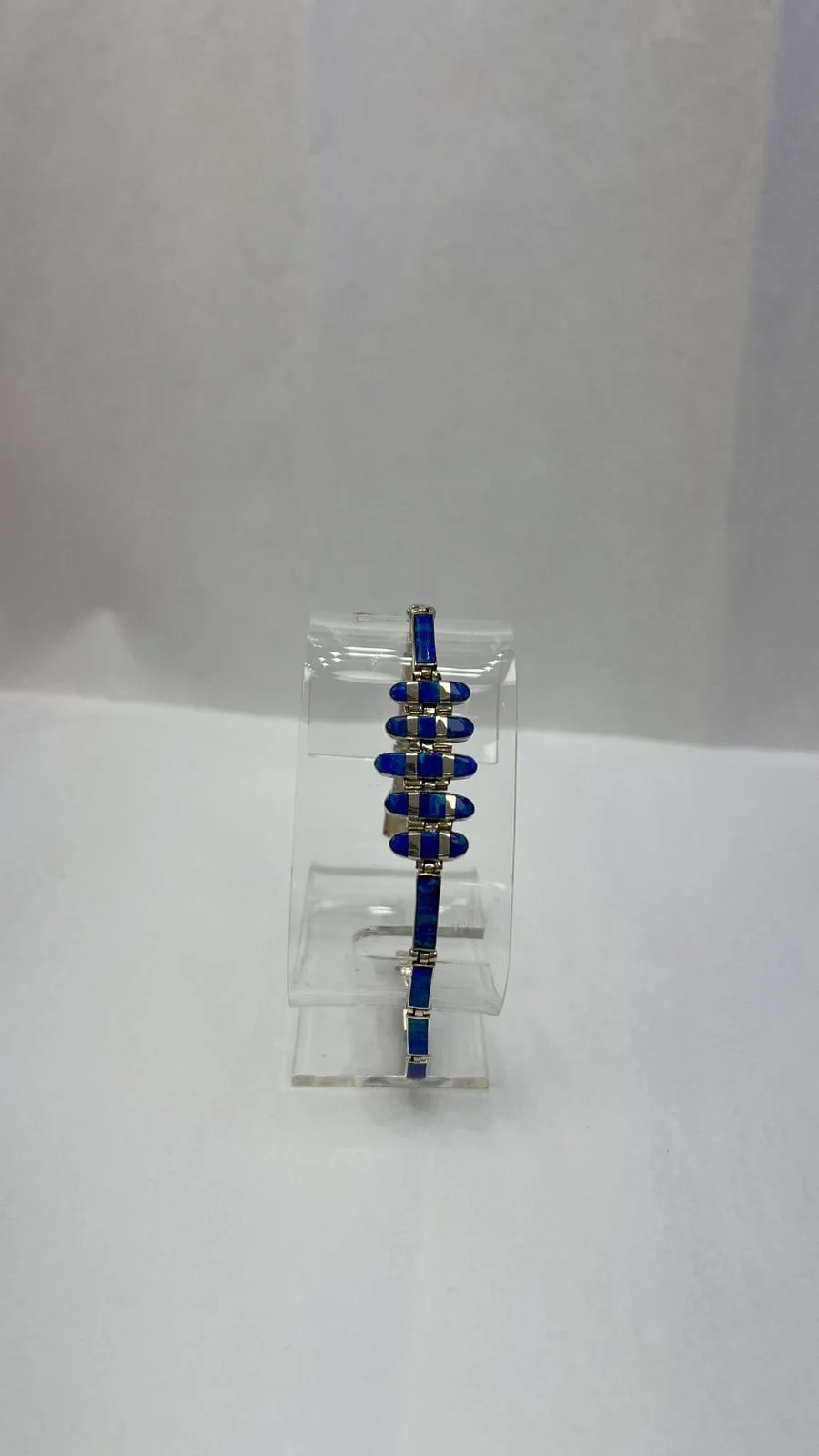Blue Oval Fire Opal Bracelet