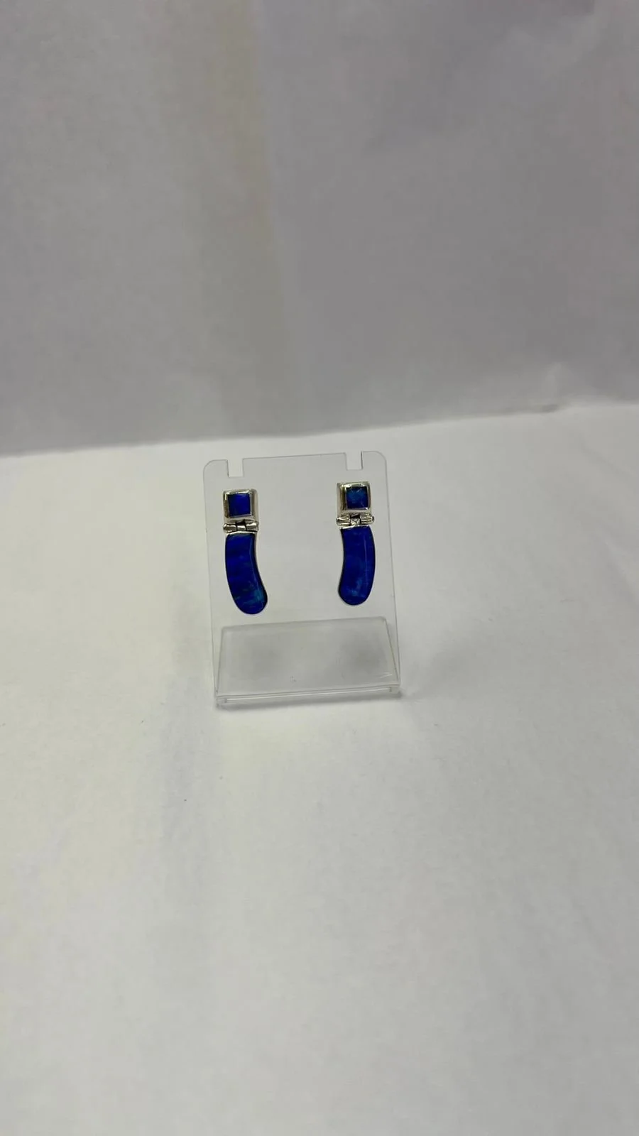 Blue Fire Opal Drop Earrings