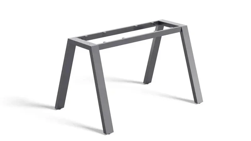 A metal table frame with four angled legs.