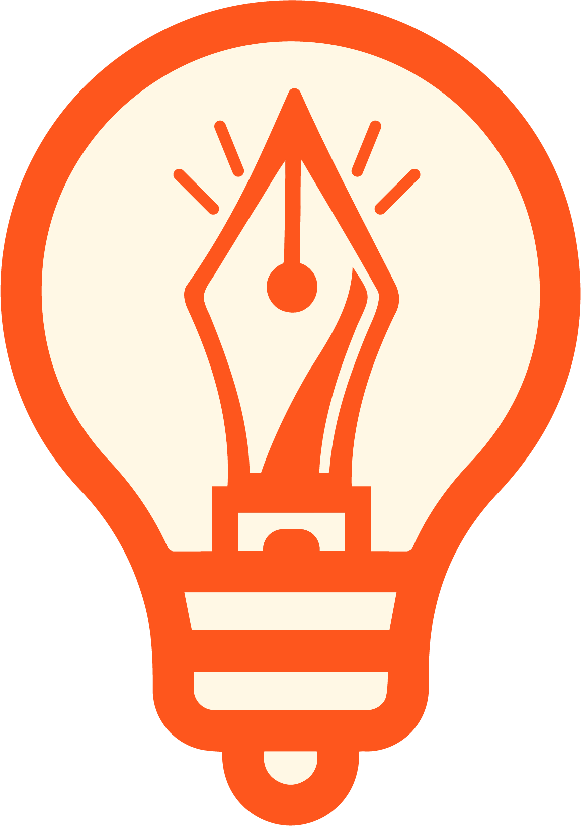 pen inside lightbulb icon