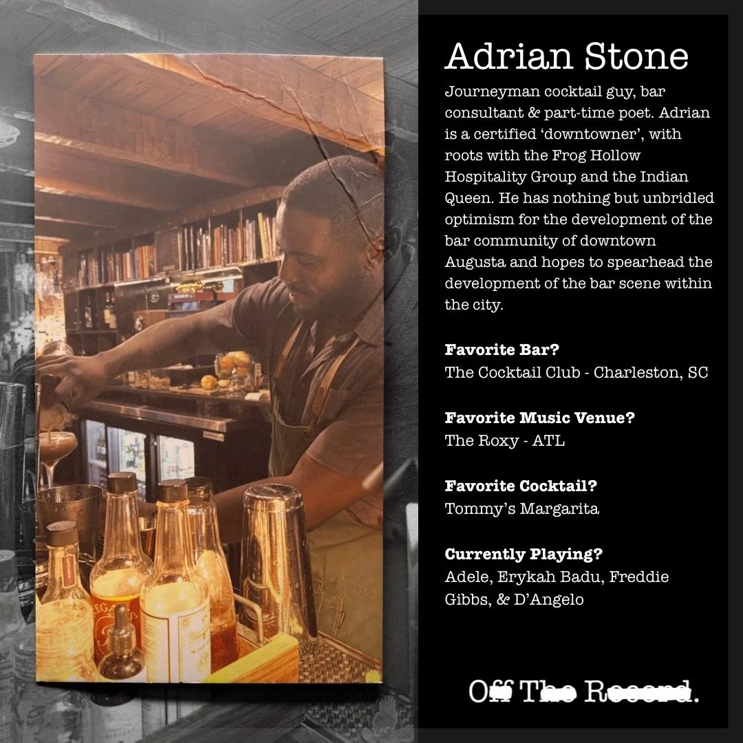 Meet The Team, pt 2: Adrian Stone. Journeyman cocktail guy, bar consultant &amp; part-time poet. Adrian is a certified &lsquo;downtowner&rsquo;, with roots with the Frog Hollow Hospitality Group and the Indian Queen. He has nothing but unbridled opti