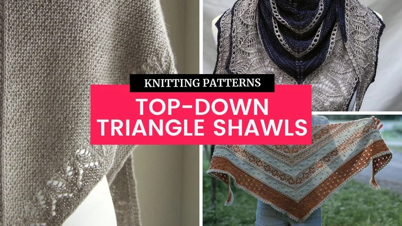12 Fun Top-Down Triangle Shawl Knitting Patterns