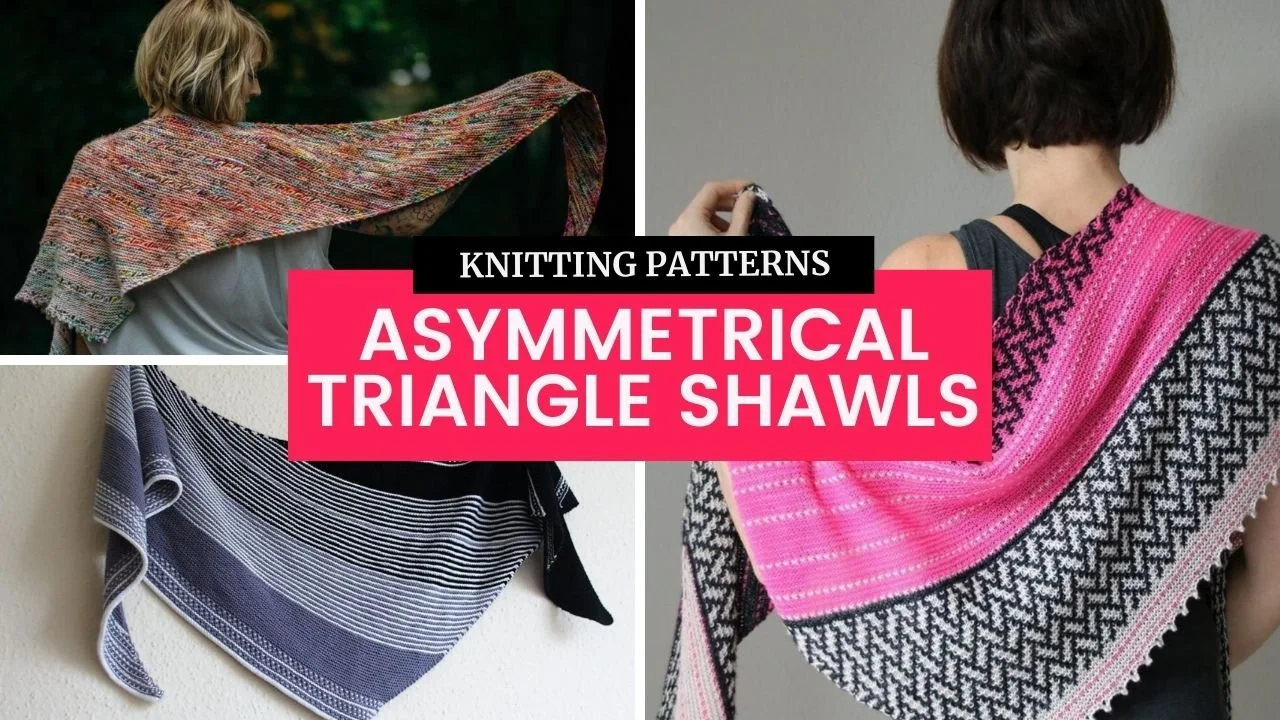 15 Fun Asymmetrical Triangle Shawl Knitting Patterns