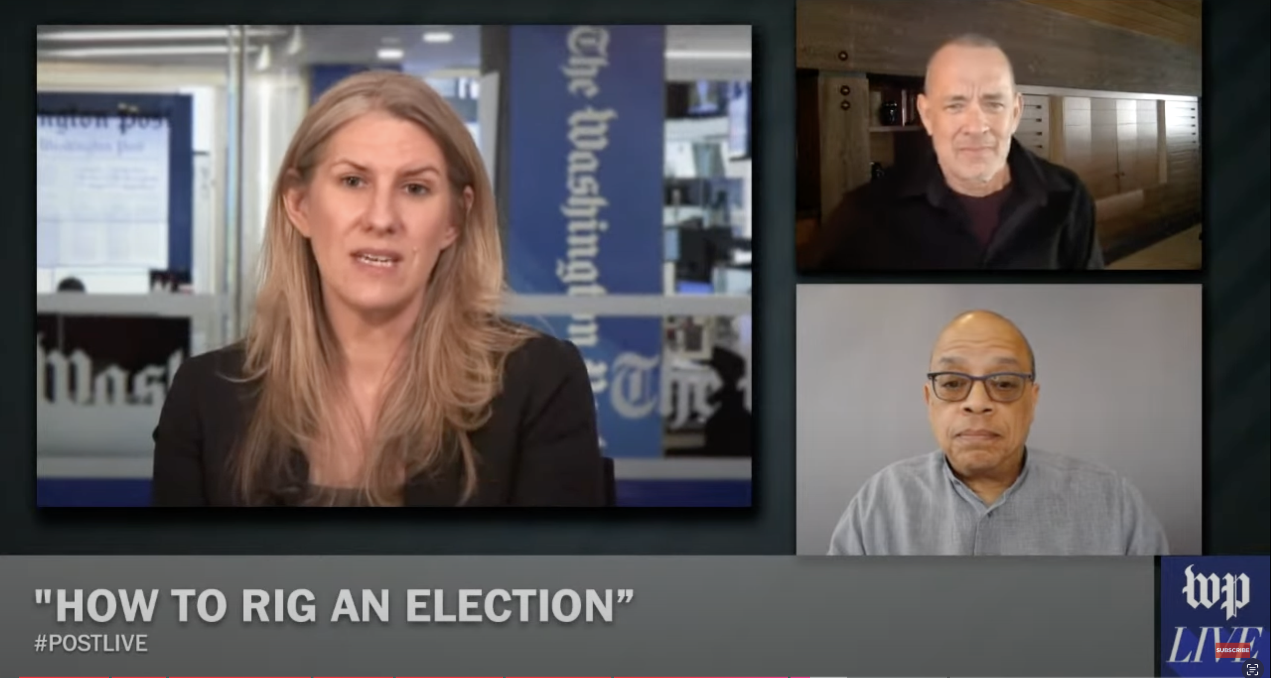 Kate Woodsome talks with actor Tom Hanks and Who We Are founder Jeffrey Robinson  about their animated short film, “How to Rig an Election: The Racist History of the 1876 Presidential Contest.” 