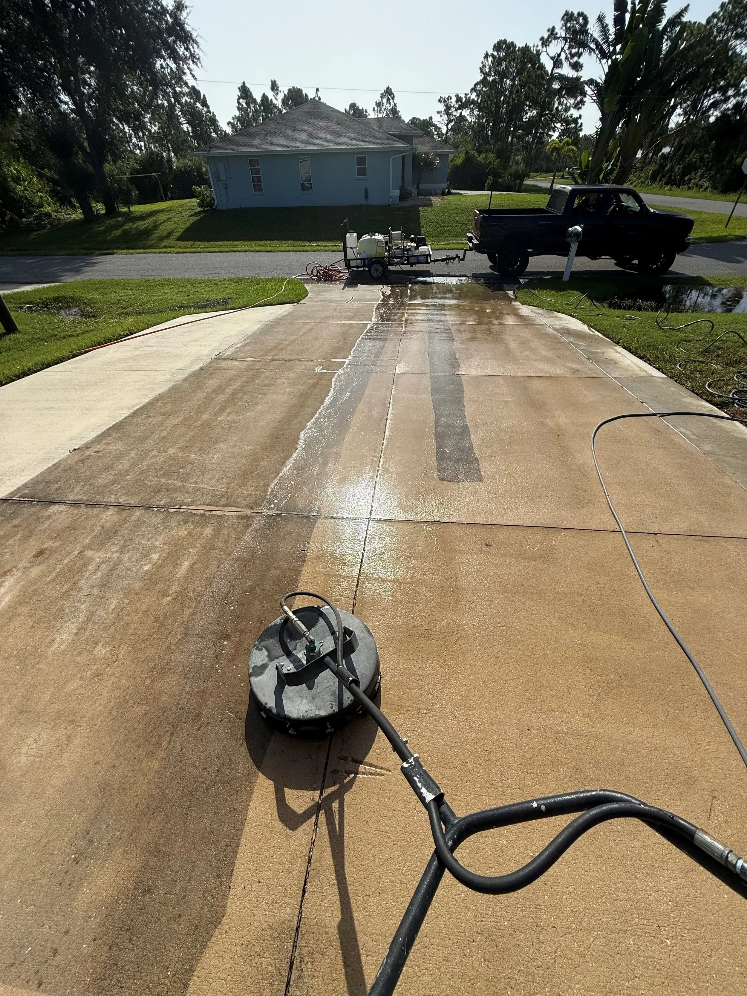 Driveways make your home look so much brighter. It's an inexpensive way to spruce up the look of your home!