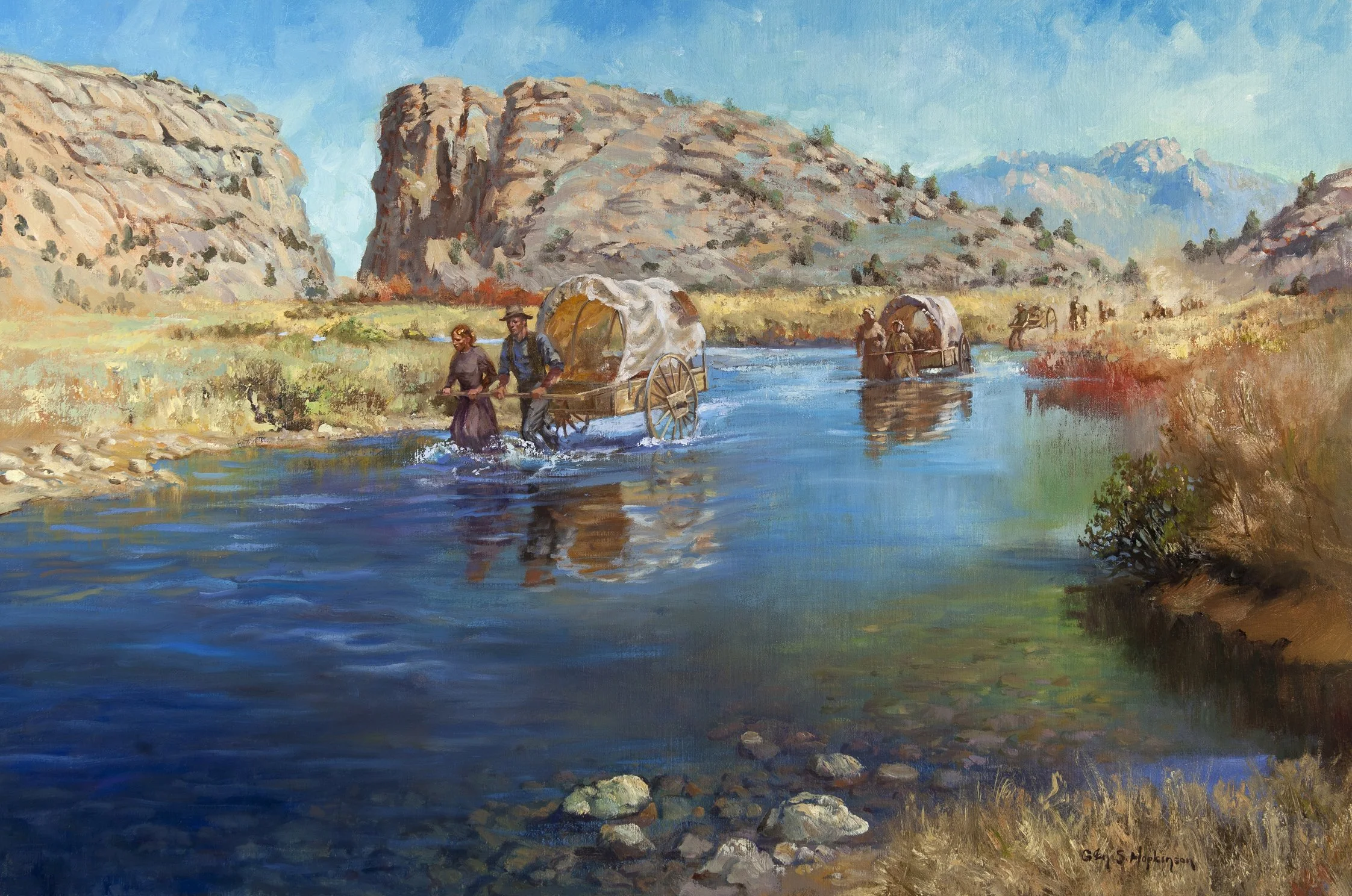 Handcarts at Devil's Gate  oil  24x36  
Available $7500
