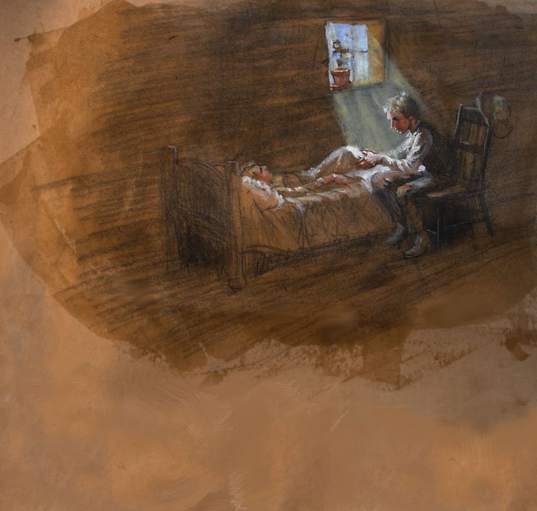 Hyrum Cares for his little brother Joseph