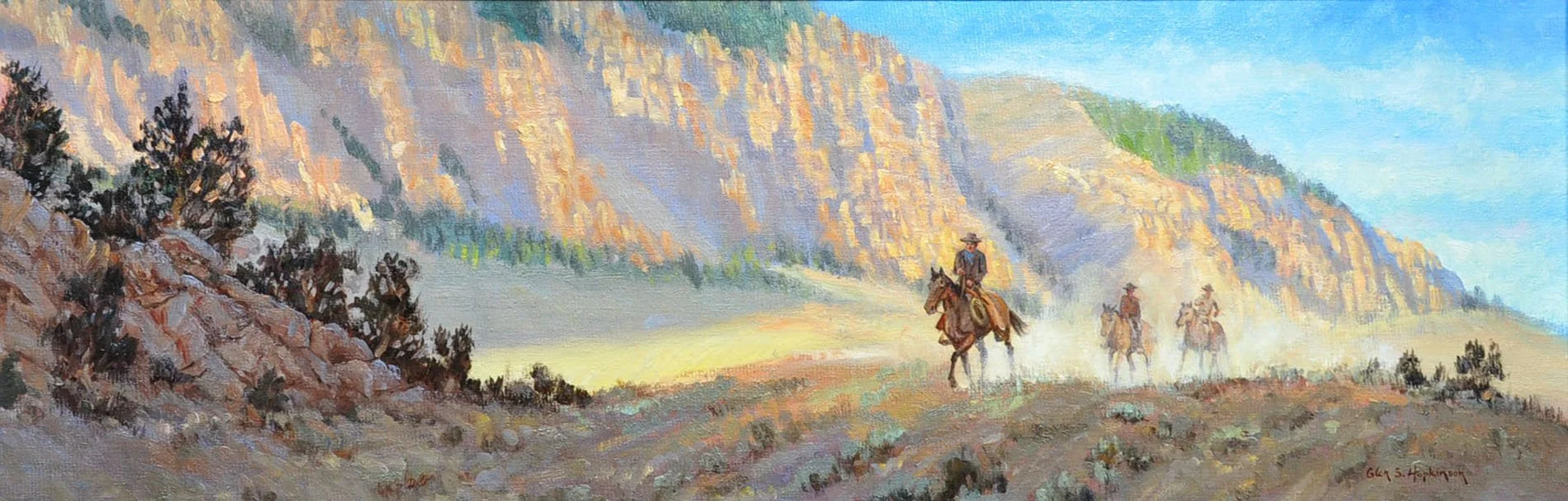 Heading to Town   12x48  SOLD