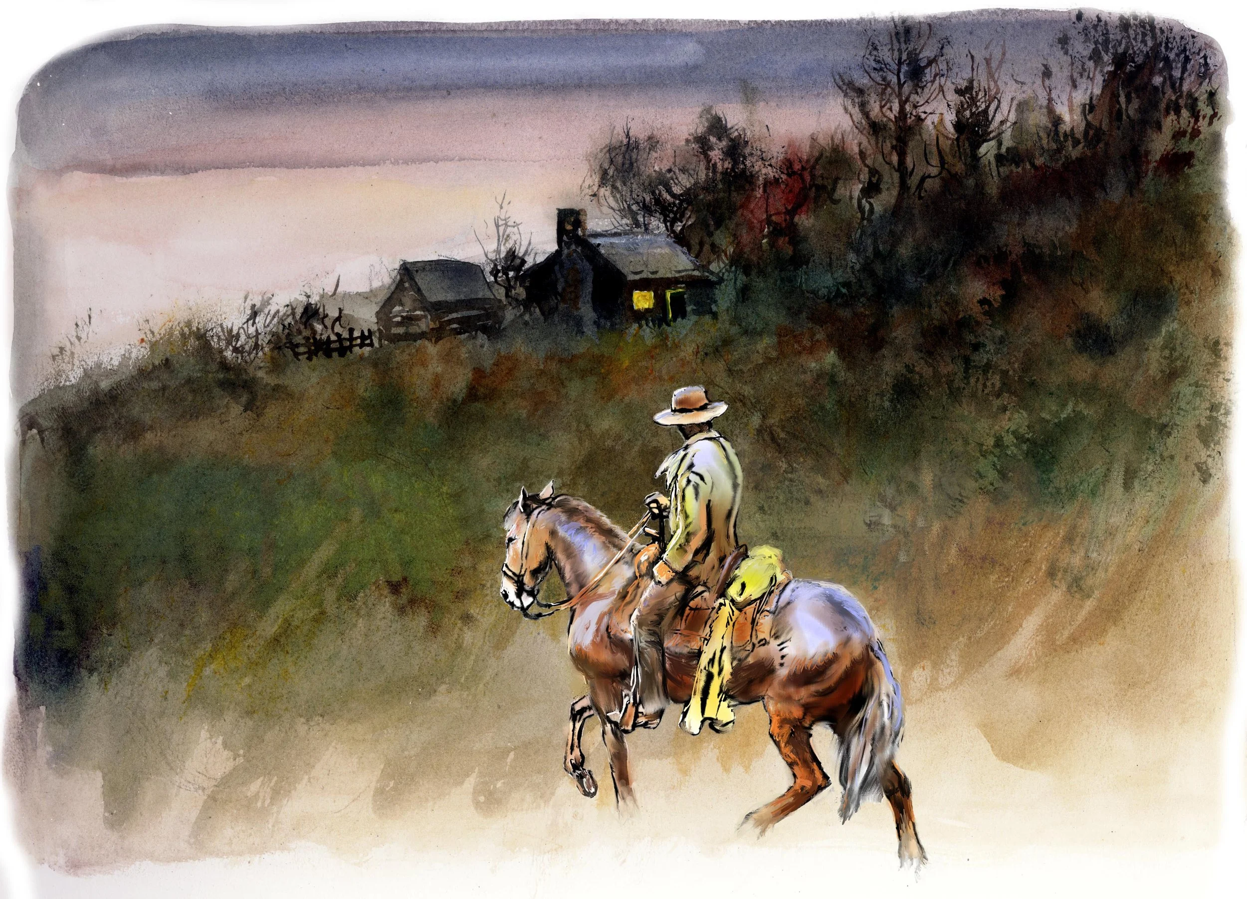 Guardian of the Night 
Ink and Watercolor 9x12
