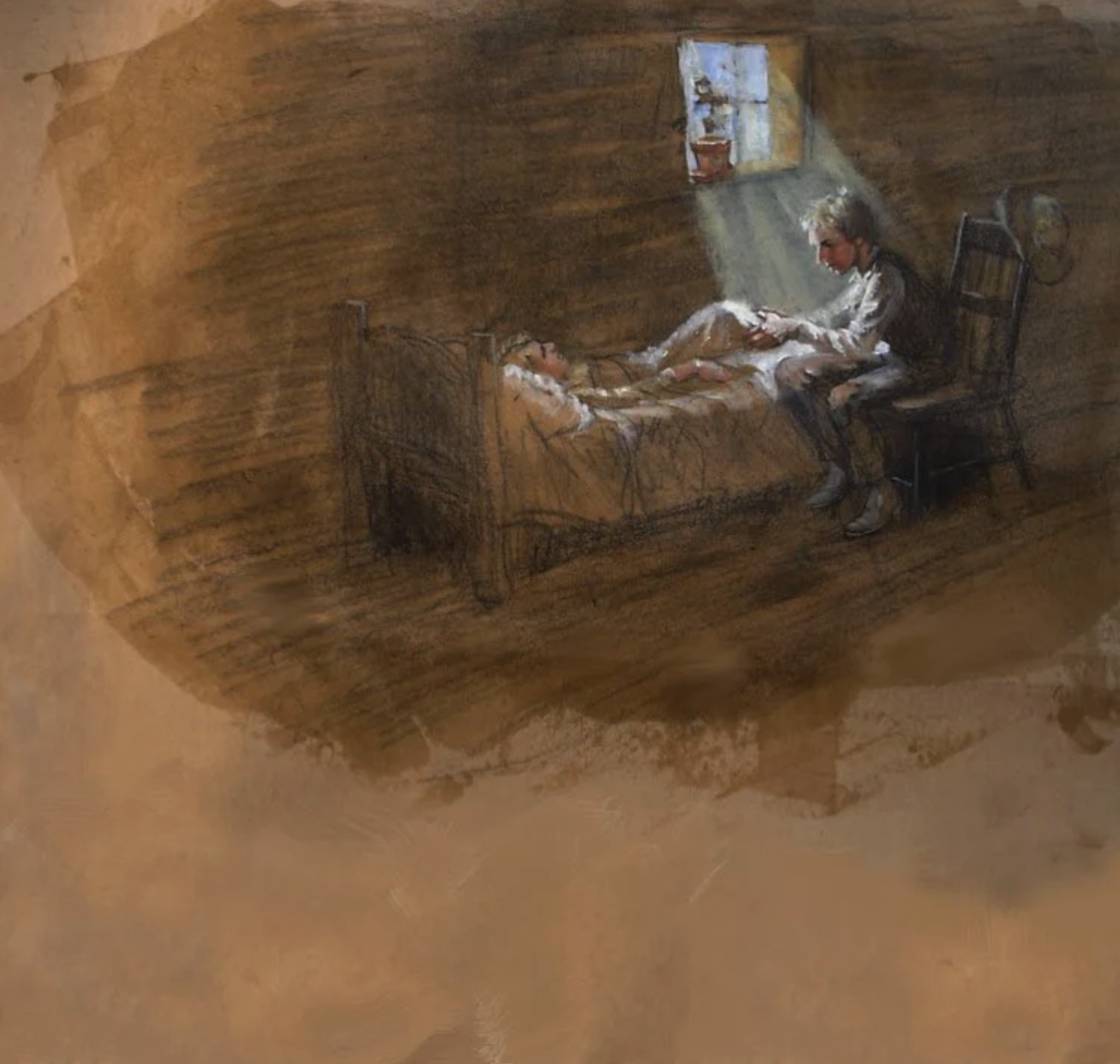 Hyrum Cares for his little brother Joseph