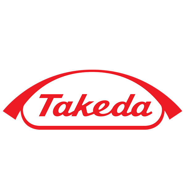 Takeda logo in red and white with a curved red arc above and below the text.