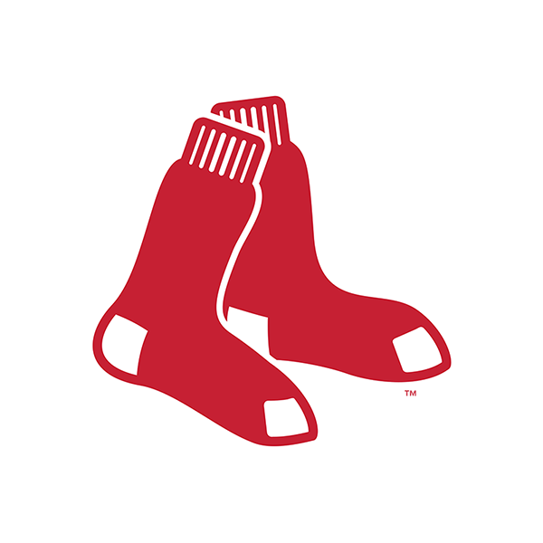 Red holiday socks with white accents on a black background.