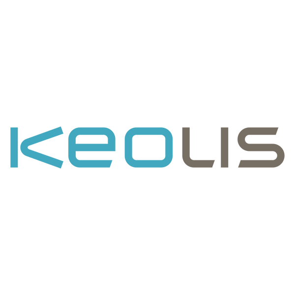 Logo reading 'Keolis' with blue and gray text.