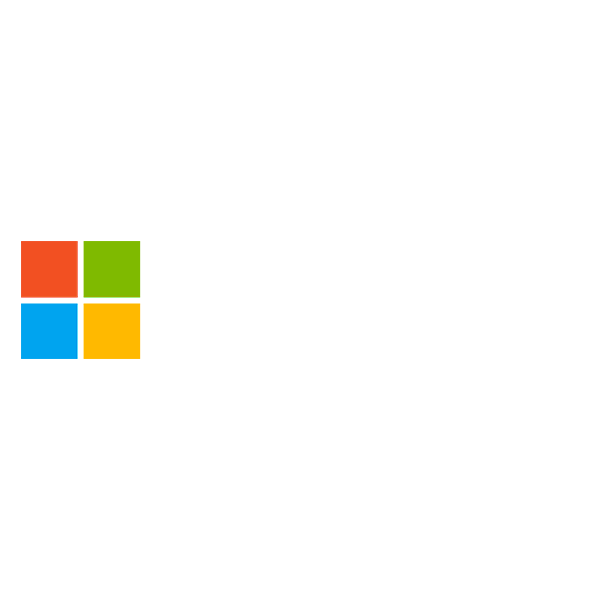 Microsoft logo with four colored squares and the word 'Microsoft' in white text on a black background.