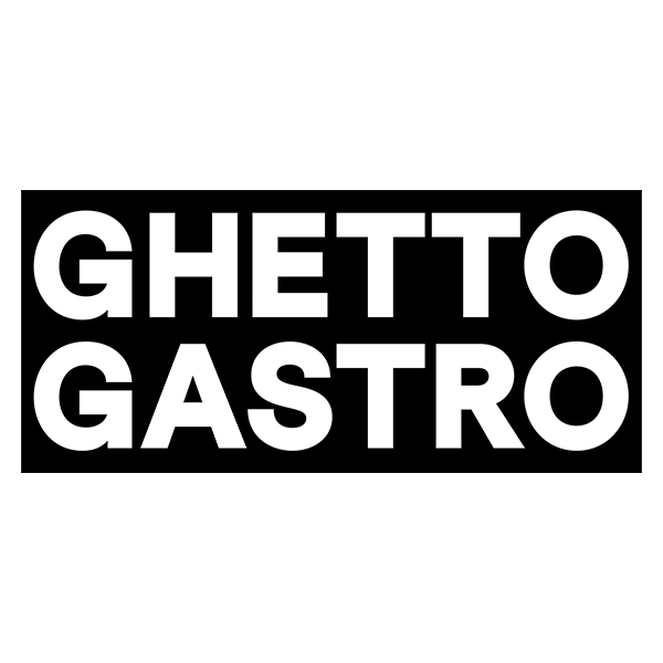Black background with bold white text reading "GHETTO GASTRO".