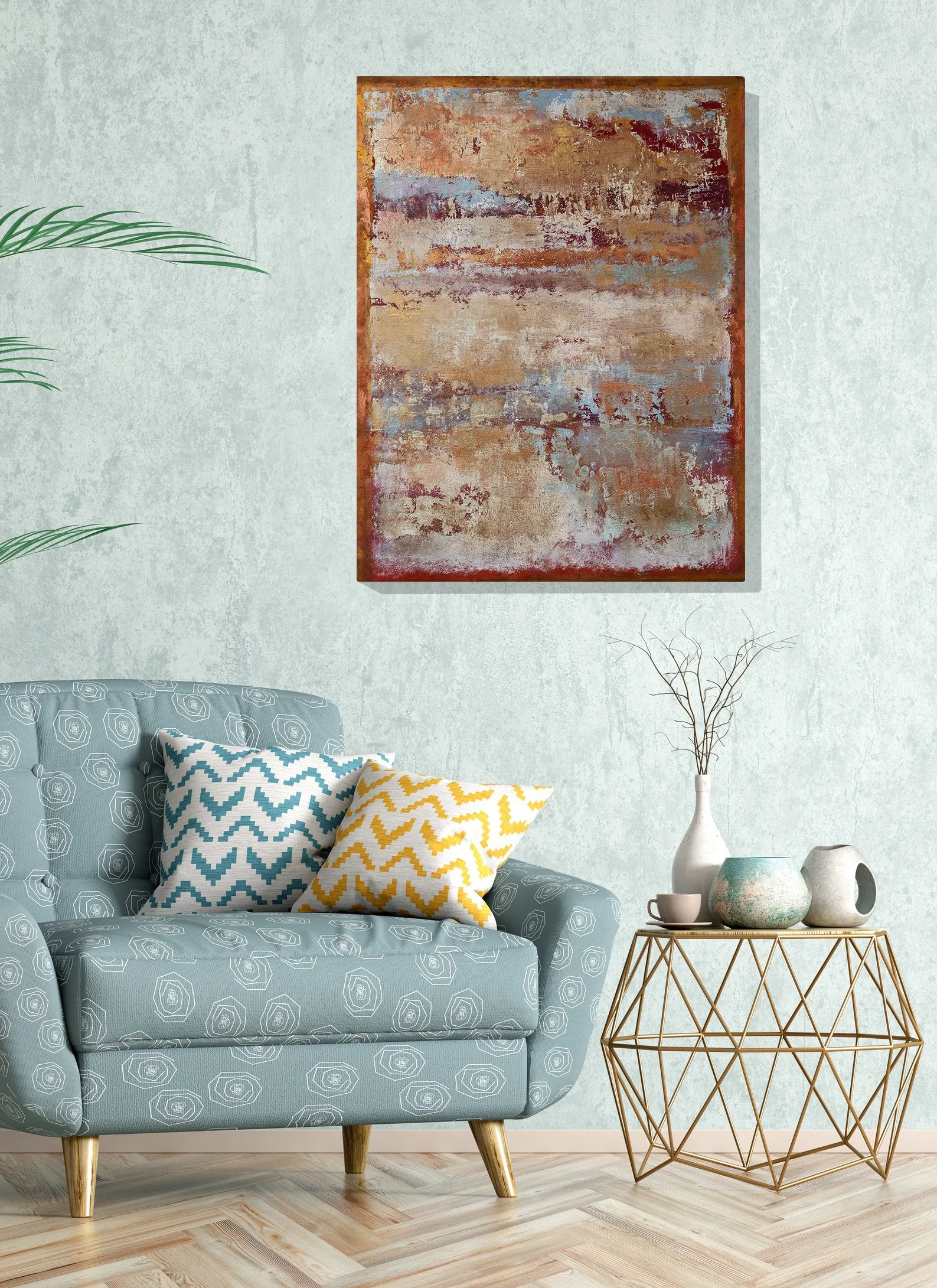 Copper Clouds in Situ Green Wall 90 x 70.jpg