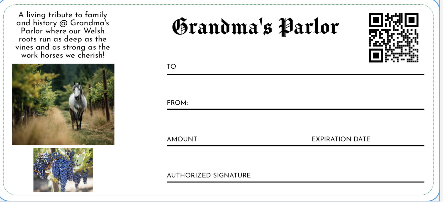 Grandma's Parlor Gift Card