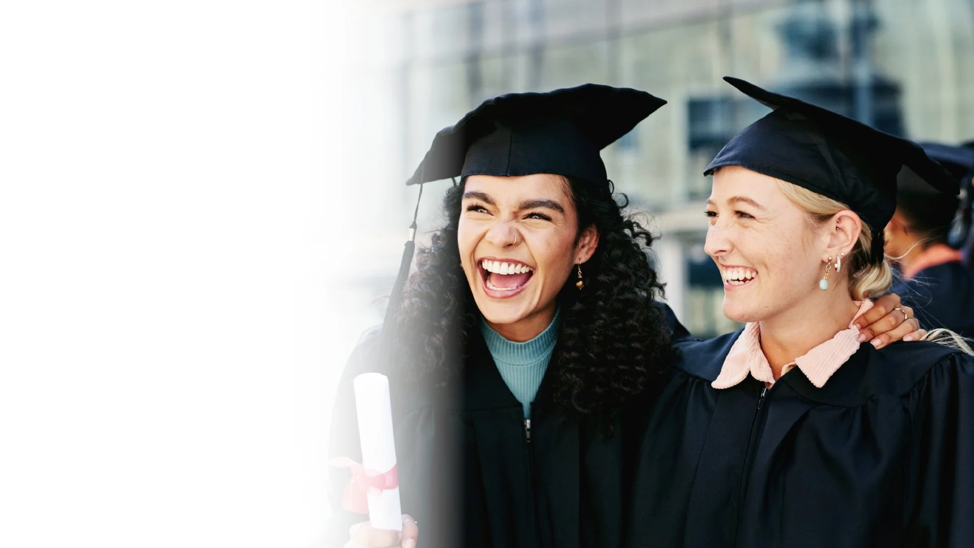Two girls at graduation