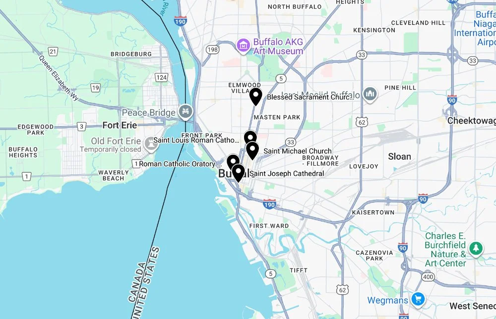 Google Map for Downtown Family of Parishes