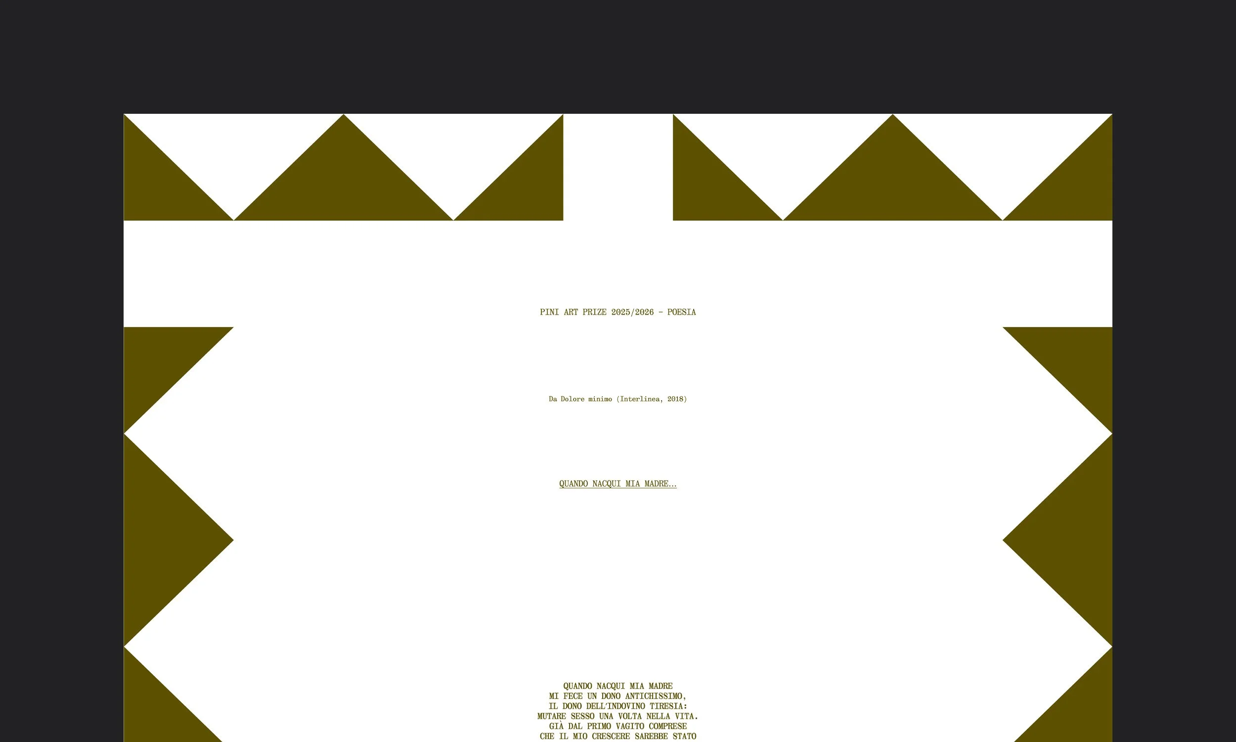 Detail of one of the posters with khaki triangles