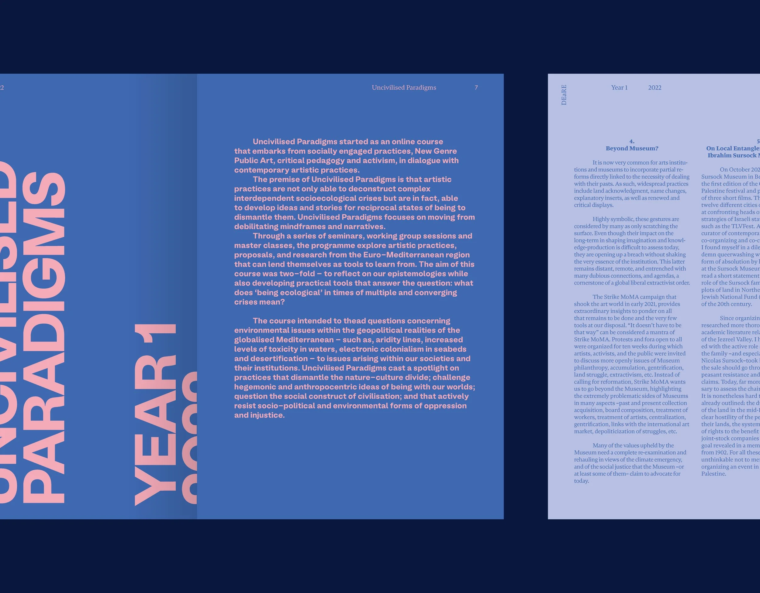 Detail of two spreads with text