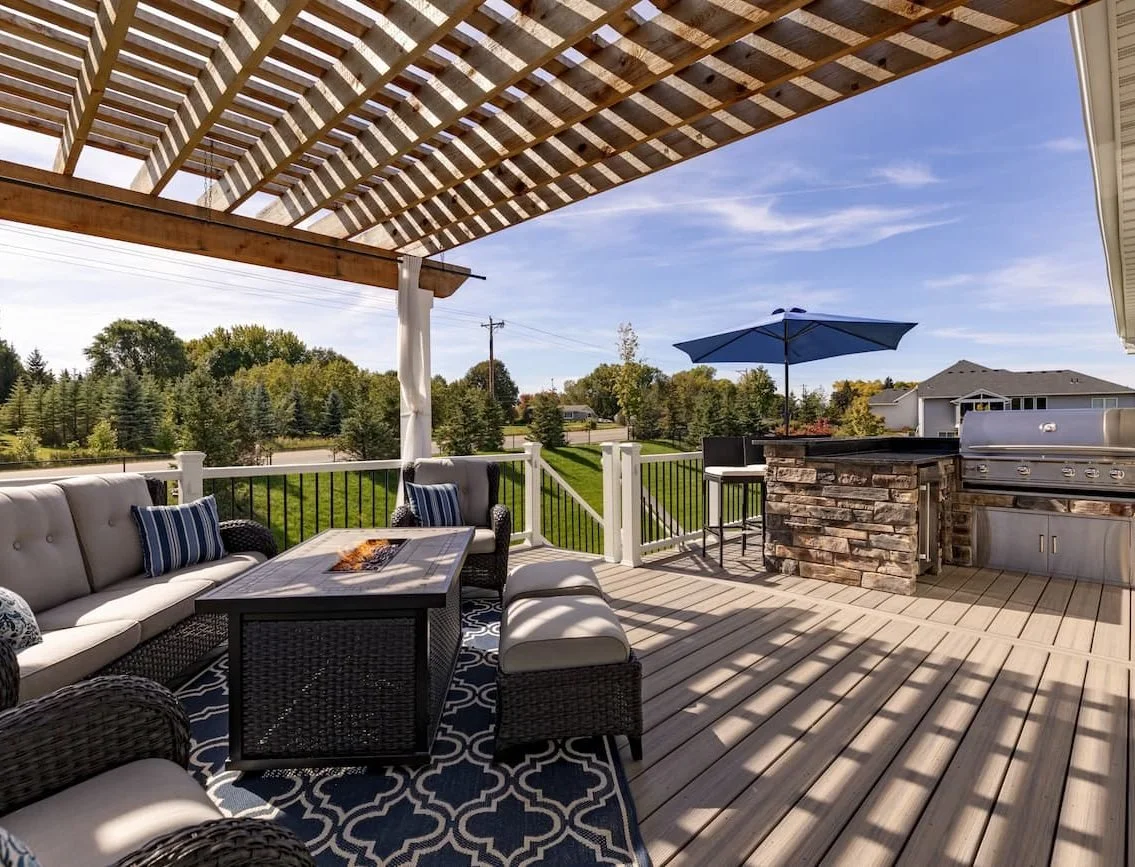Luxury Trex Deck with Pergola &amp; Outdoor Kitchen | Dayton, MN