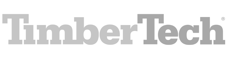 The logo of TimberTech in gray text with the registered trademark symbol.