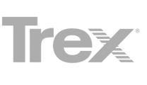 Close-up of the Trex logo in gray text