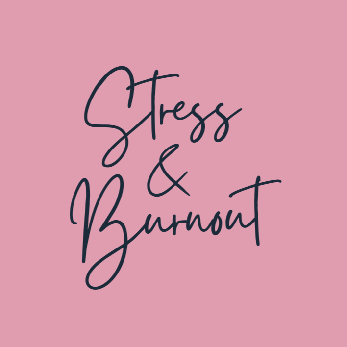Pink background with black handwritten-style text that reads 'Stress & Emotional Resilience'.
