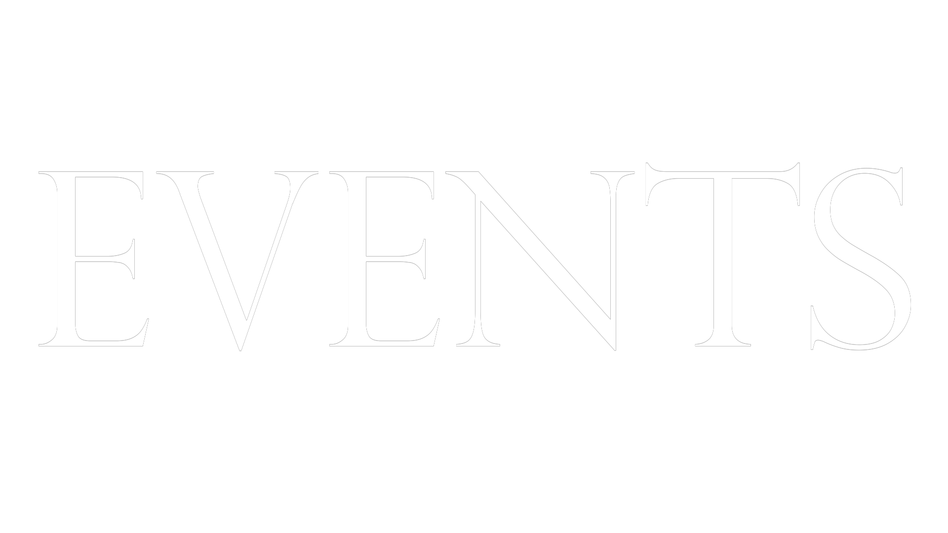 The word 'EVENTS' in large white letters against a black background.