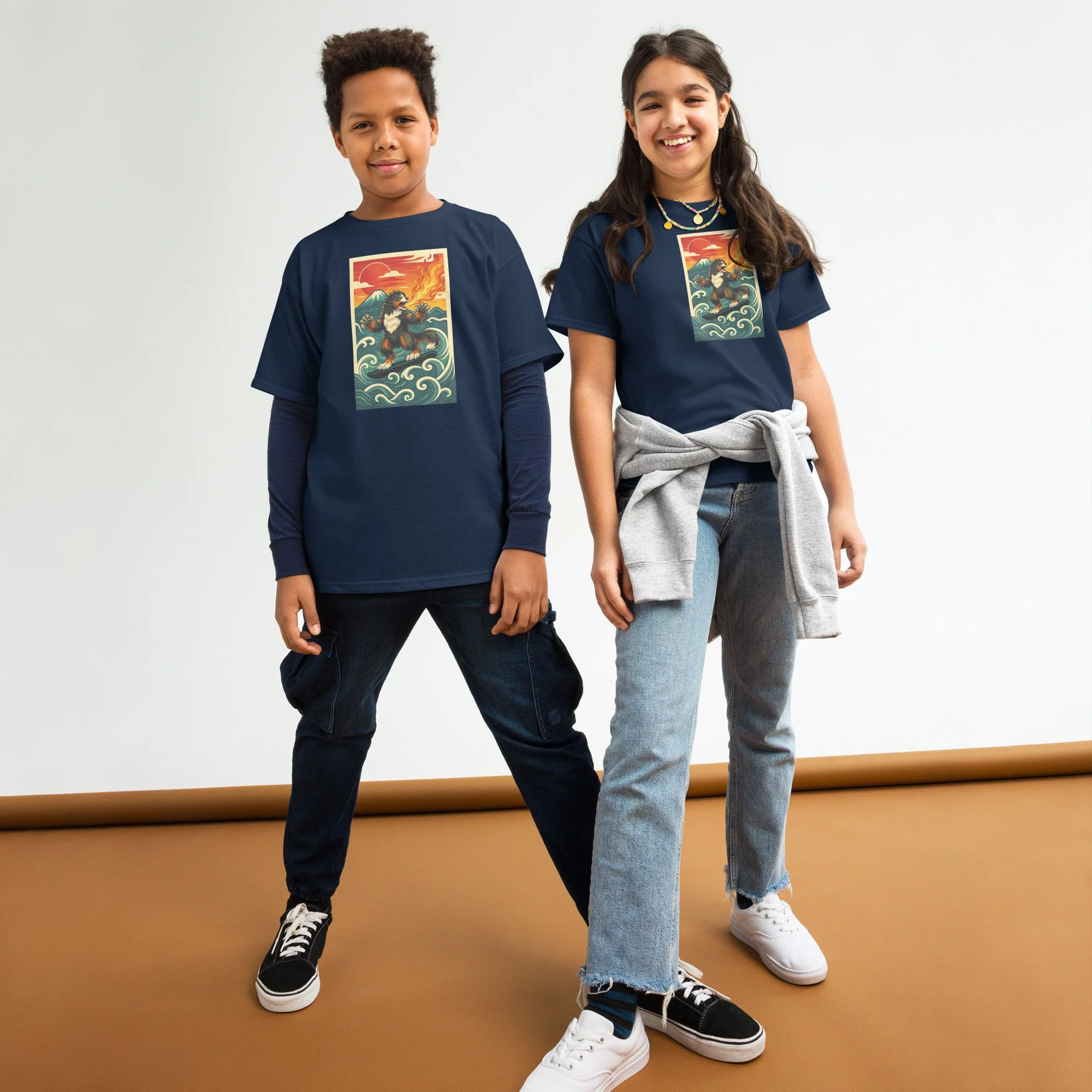 Cooposaurus Rex Surfs Youth Tee