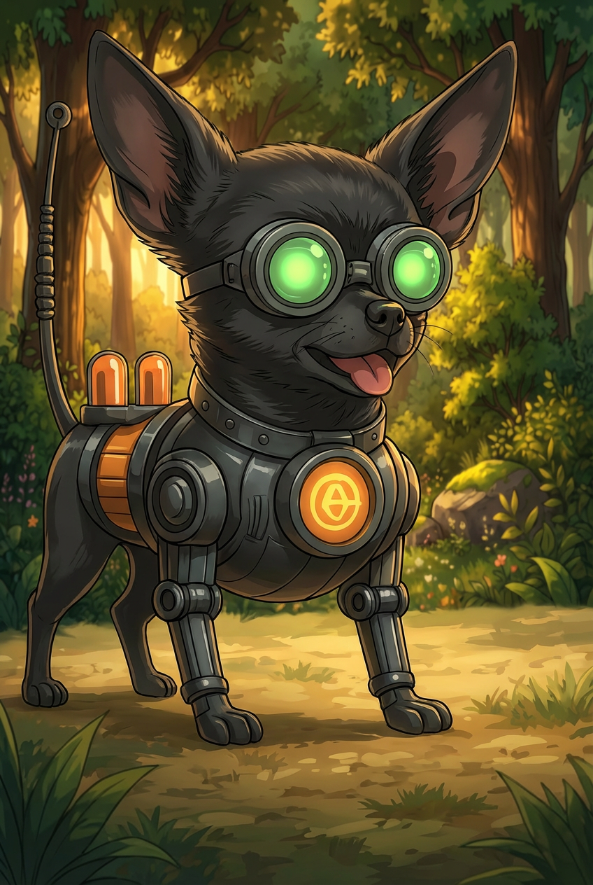 Fin-o-tron mechanical-fin atomic critter character