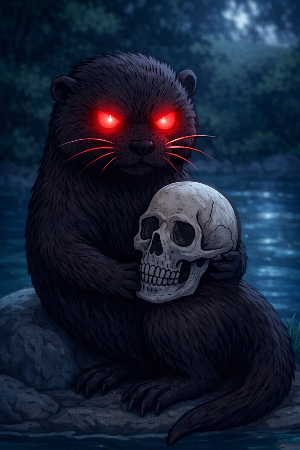 Murder Otter, a mutated otter character from Atomic Critters, combining charm and menace after the Engine’s detonation.