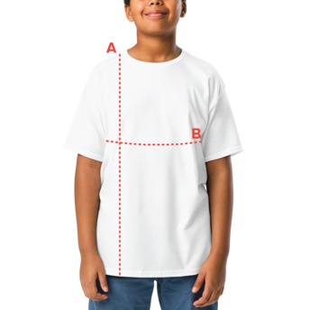 A young boy wearing a plain white T-shirt standing against a transparent background.